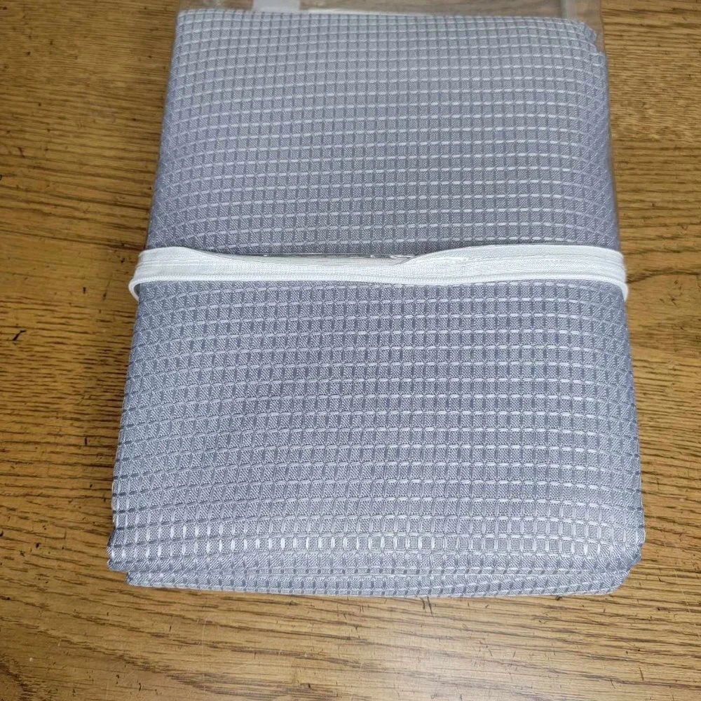CAROMIO Grey Shower Curtain, Modern Waffle Weave Polyester Fabric Shower Curtain